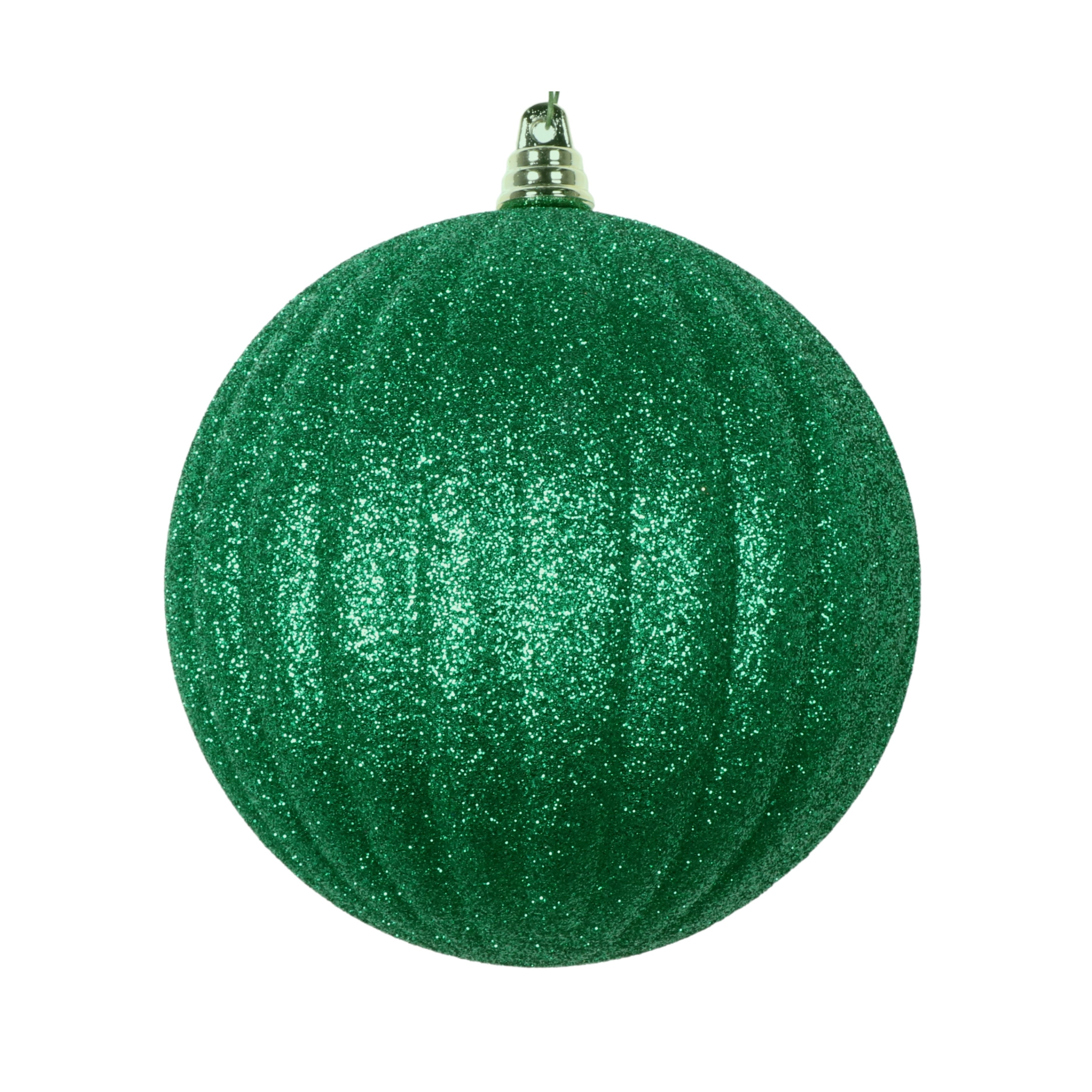 EMERALD GLITTER PLEATED ORNAMENTS (IN STOCK)