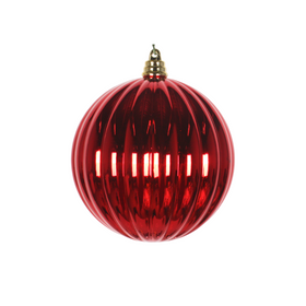 RED SHINY PLEATED ORNAMENTS (IN STOCK)