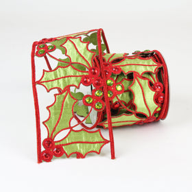 Buy red-and-lime HOLLY LACE RIBBON (IN STOCK)