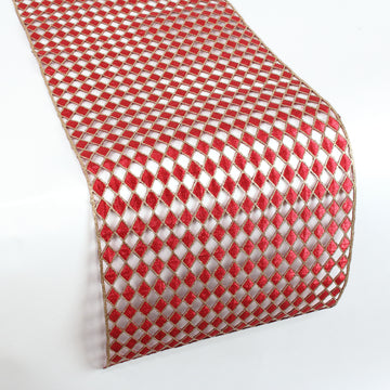 Buy red-and-gold DIAMOND LACE RUNNER (IN STOCK)