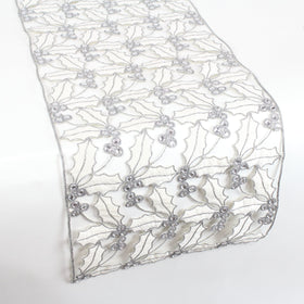 Buy white-and-silver HOLLY LACE RUNNER (PREORDER)