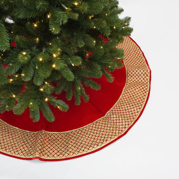 JEWELED BORDER TREE SKIRT (IN STOCK)