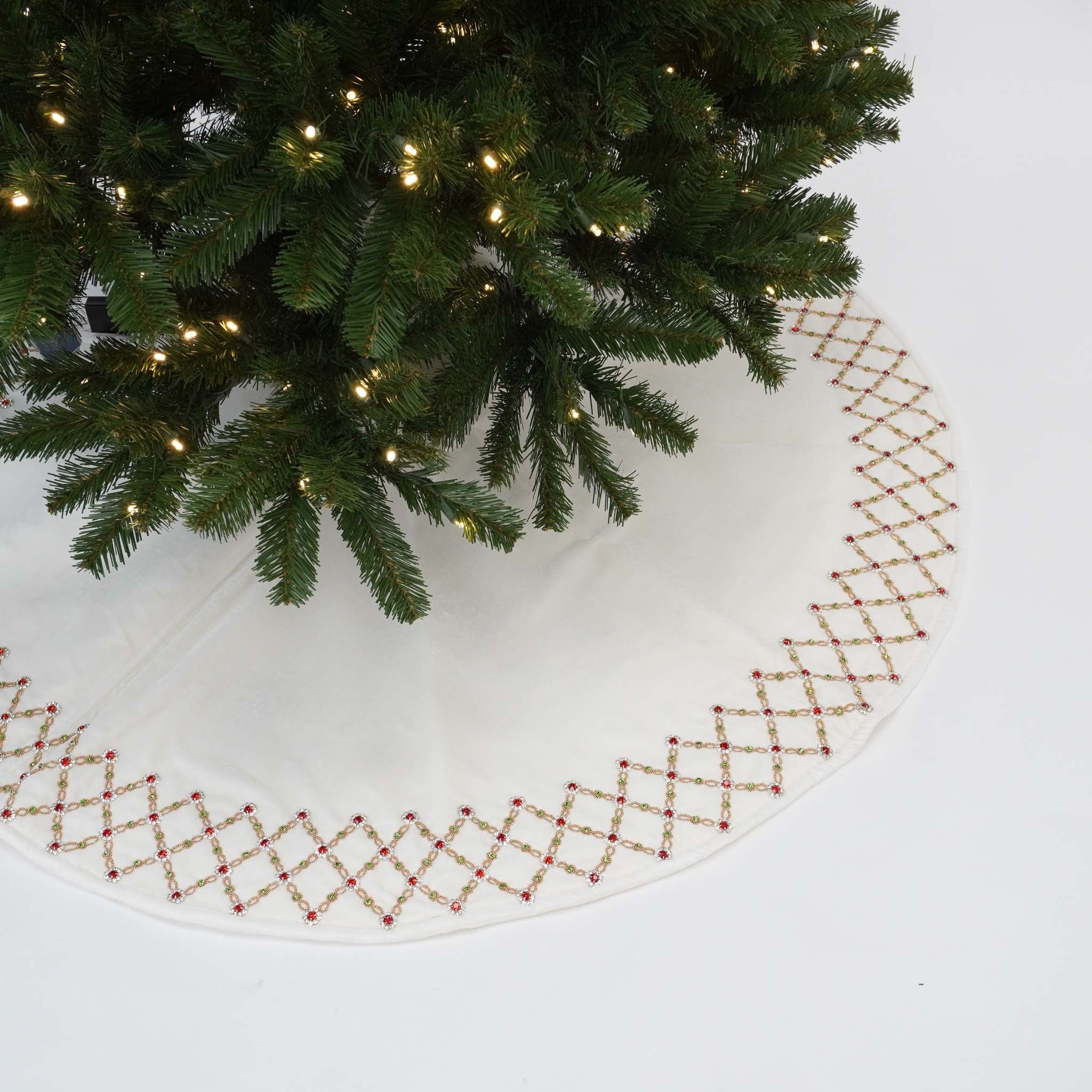 FLORAL JEWEL TREE SKIRT (IN STOCK)