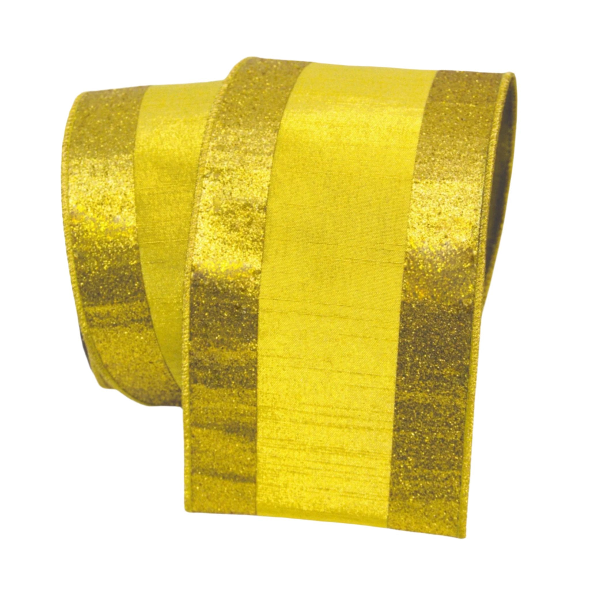 Metallic dupion wired edge ribbon