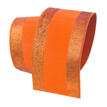 Metallic dupion wired edge ribbon