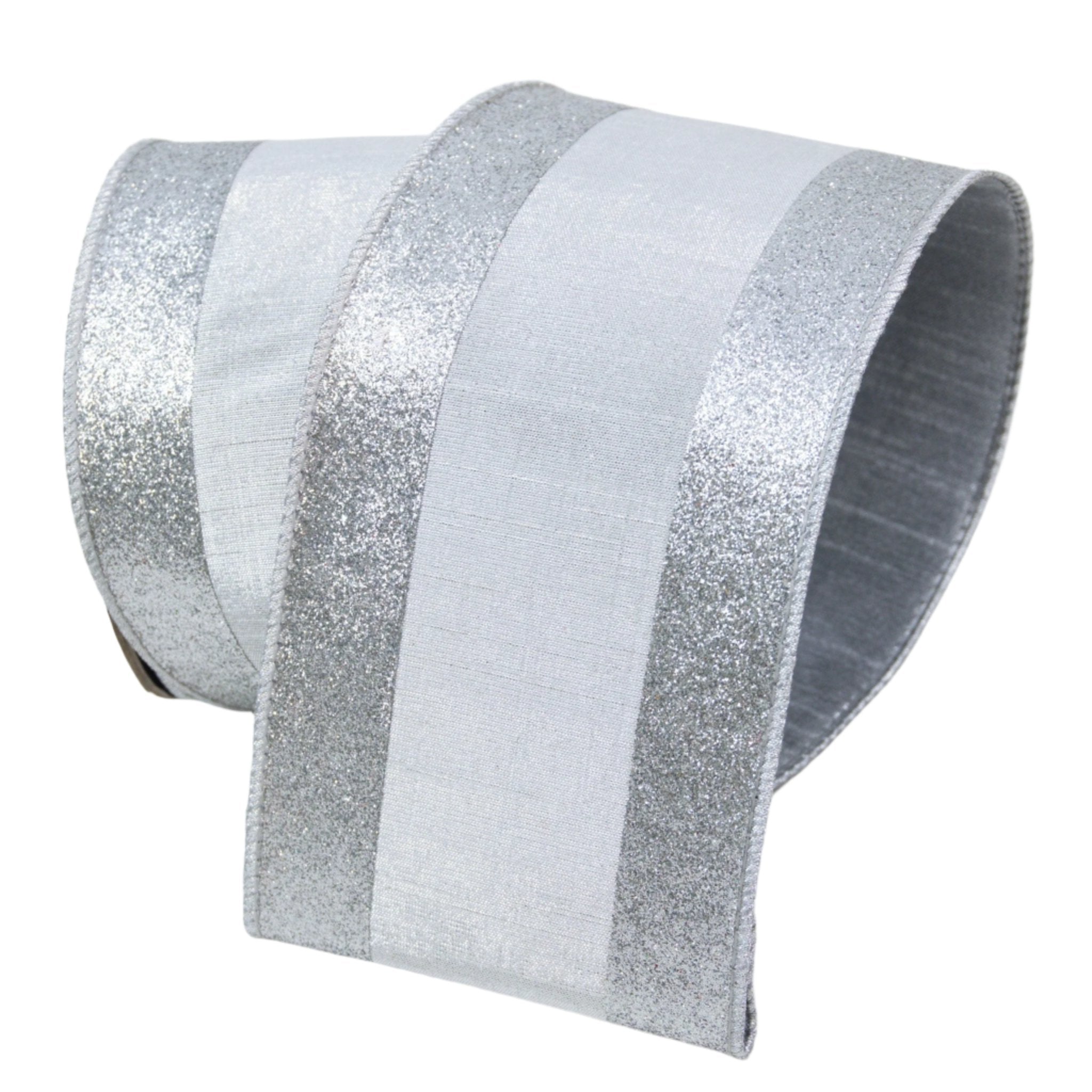 Metallic dupion wired edge ribbon