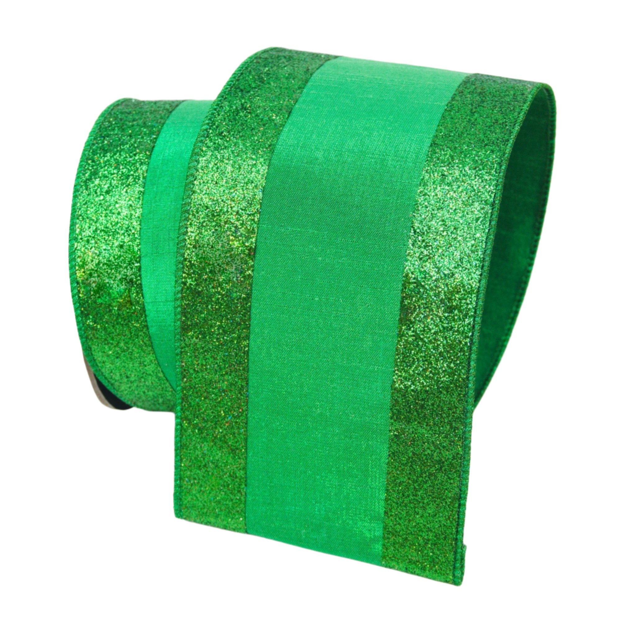 Metallic dupion wired edge ribbon