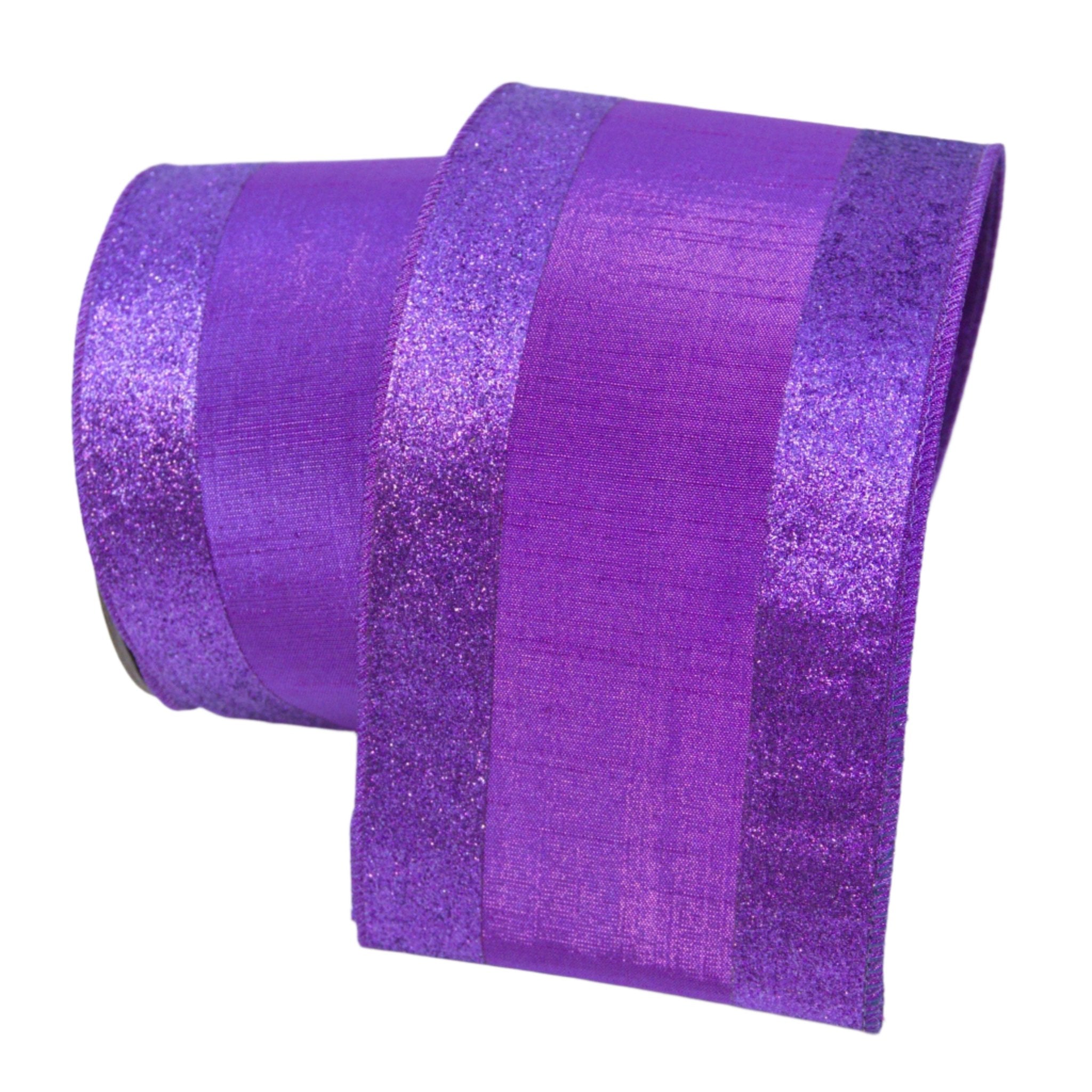 Metallic dupion wired edge ribbon