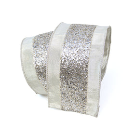 Buy platinum GLITTER TRIM RIBBON (IN STOCK)
