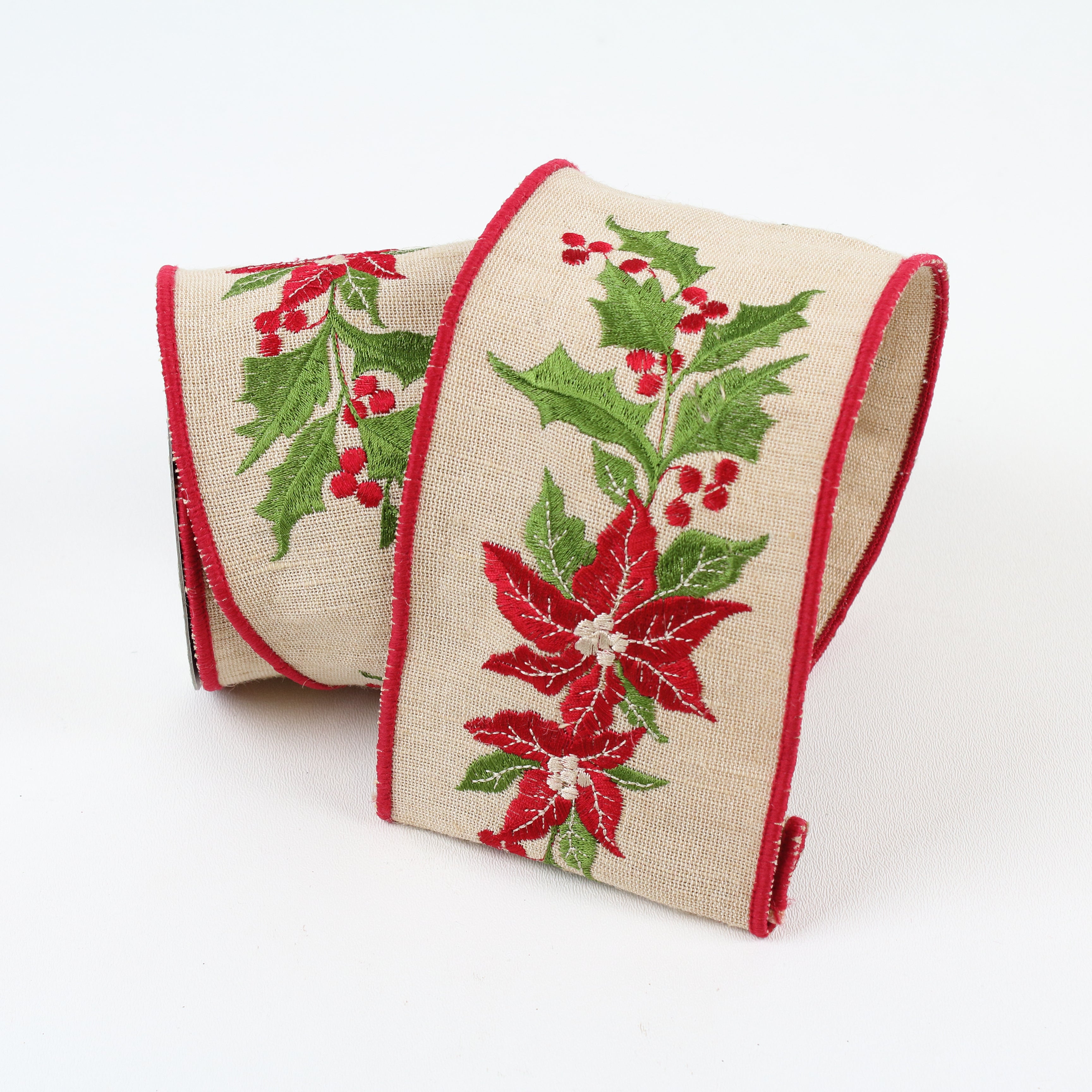 LINEN POINSETTIA HOLLY (IN STOCK)