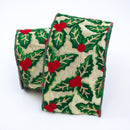 EMBROIDERED HOLLY LEAVES (IN STOCK)-2