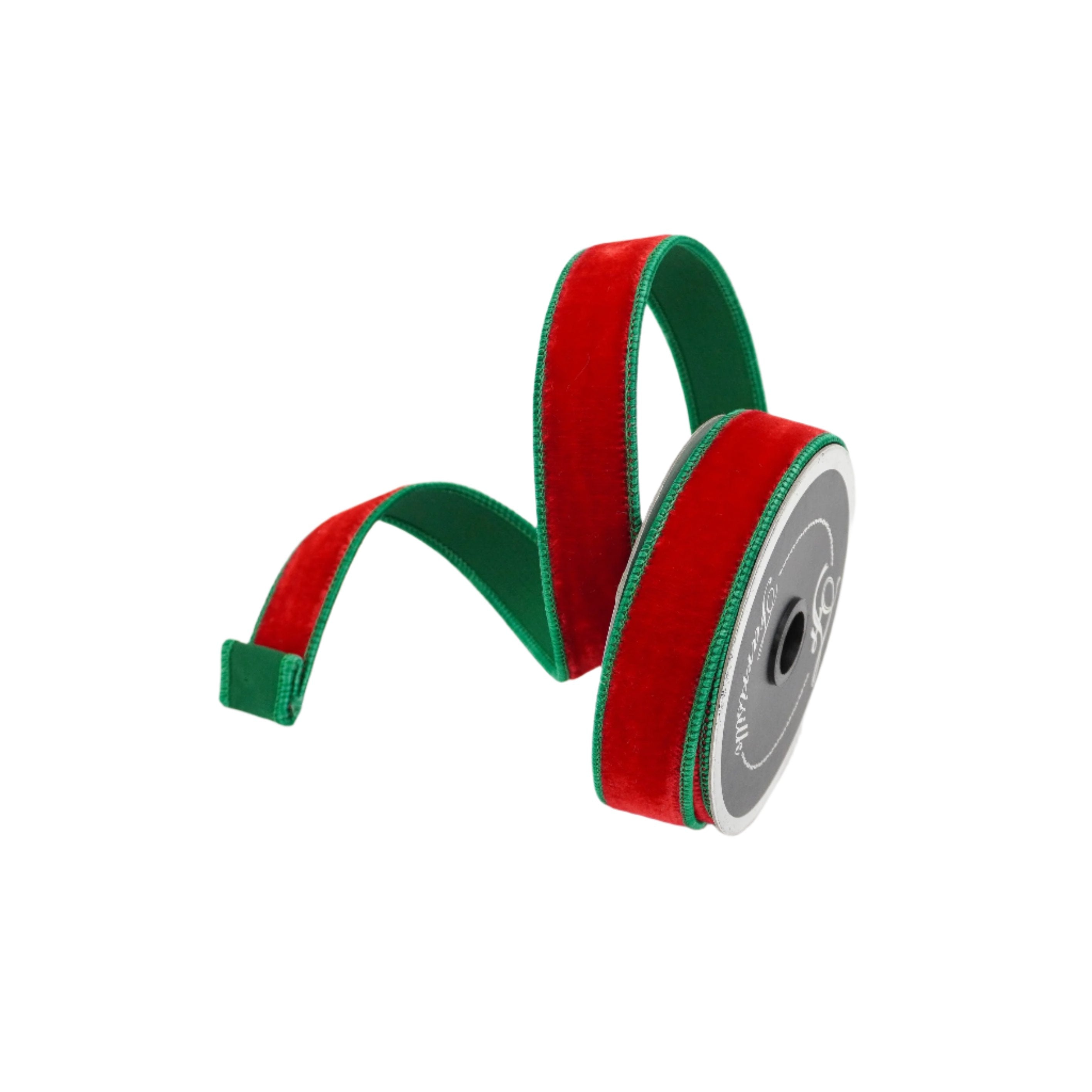 Buy red-and-emerald 2 TONE VELVET 1&quot; (IN STOCK)