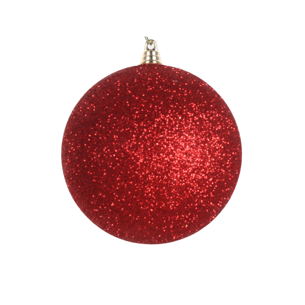 RED GLITTER ORNAMENTS (IN STOCK)