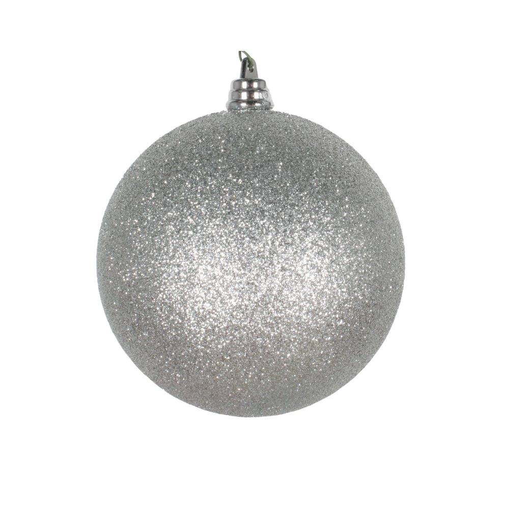 SILVER GLITTER ORNAMENTS (IN STOCK)