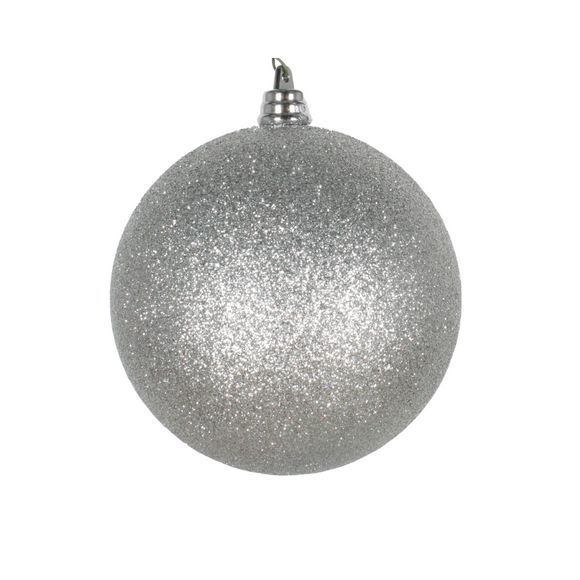 SILVER GLITTER ORNAMENTS (IN STOCK)