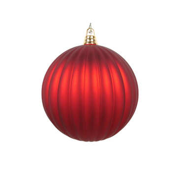 RED MATTE PLEATED ORNAMENTS (IN STOCK)