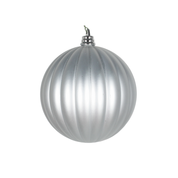 SILVER MATTE PLEATED ORNAMENTS (IN STOCK)