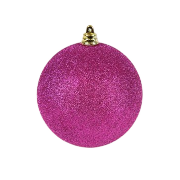 FUCHSIA GLITTER ORNAMENTS (IN STOCK)