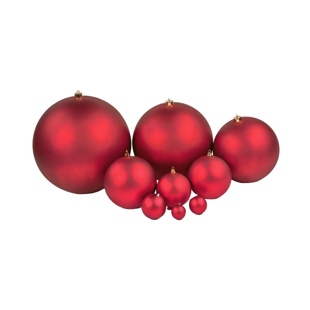 RED MATTE ORNAMENTS (IN STOCK)