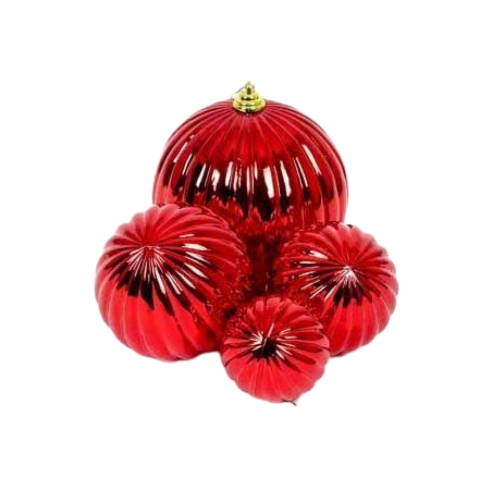 EMERALD SHINY PLEATED ORNAMENTS (IN STOCK)